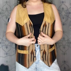 VTG *RARE* Taos By David Jacob Leather Vest